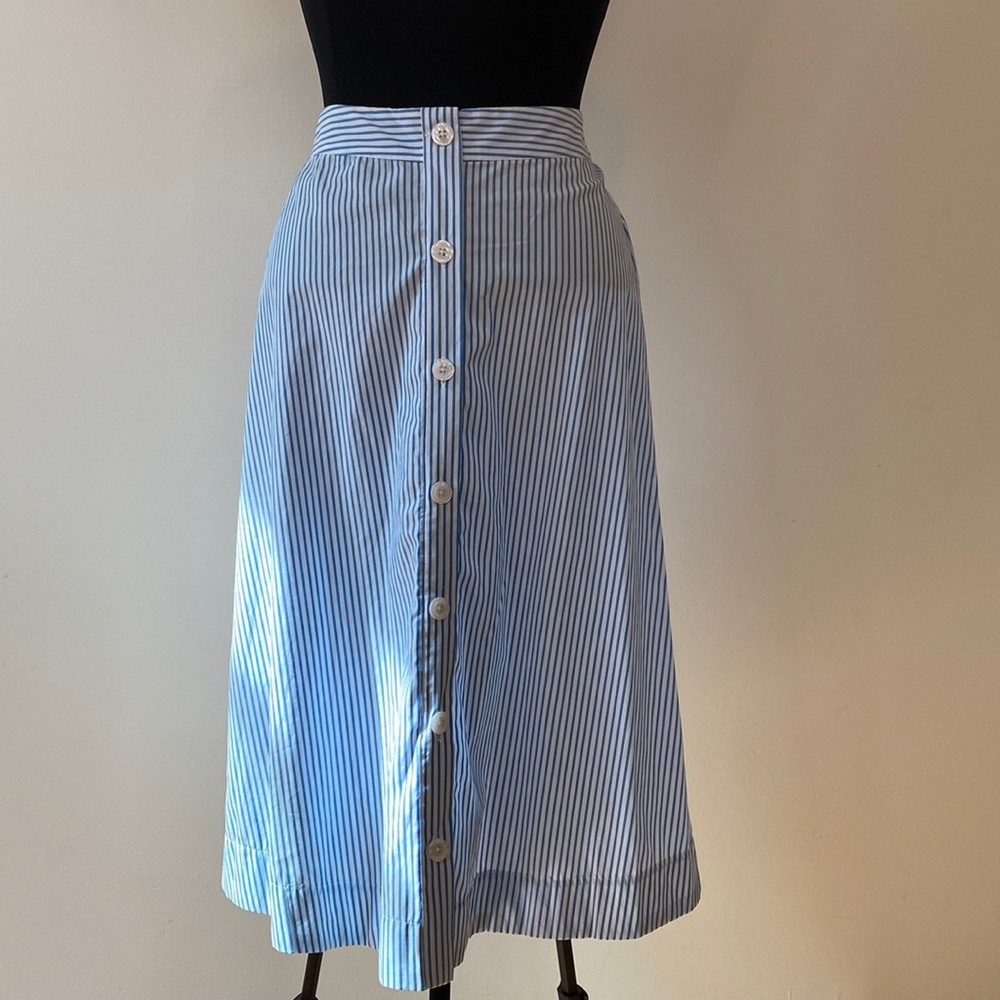 "A New Day" Pinstriped MIDI Skirt